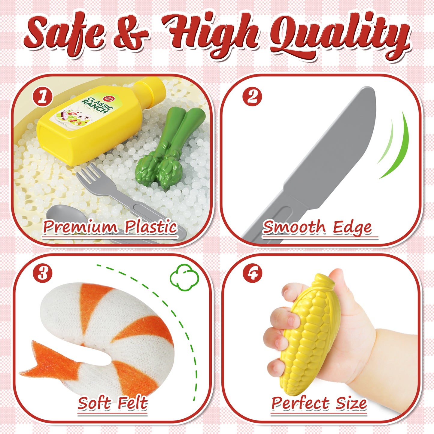 Play Food Sets, Kitchen Toys Food for Kids, Kitchen Play, Pretend Play, Fake Food Toys, Include Steak & Bread & Pasta, Preschool Learning Toddler Toys, Best Gifts for Girls Boys