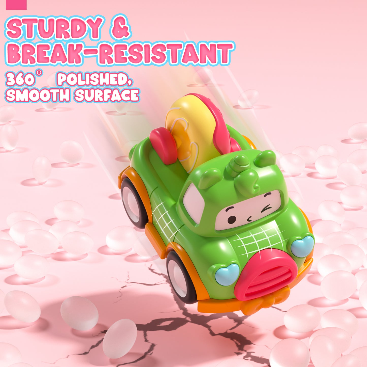 Toys for 1 Year Old, Toddler Girl Toys for 2 3 4 Year Old Girl, Pull Back Cars Baby Toys, Dessert Toy Cars for Girls, Friction Powered Car Toy 6 PCS with Storage Bag, Best Birthday Christmas Gifts