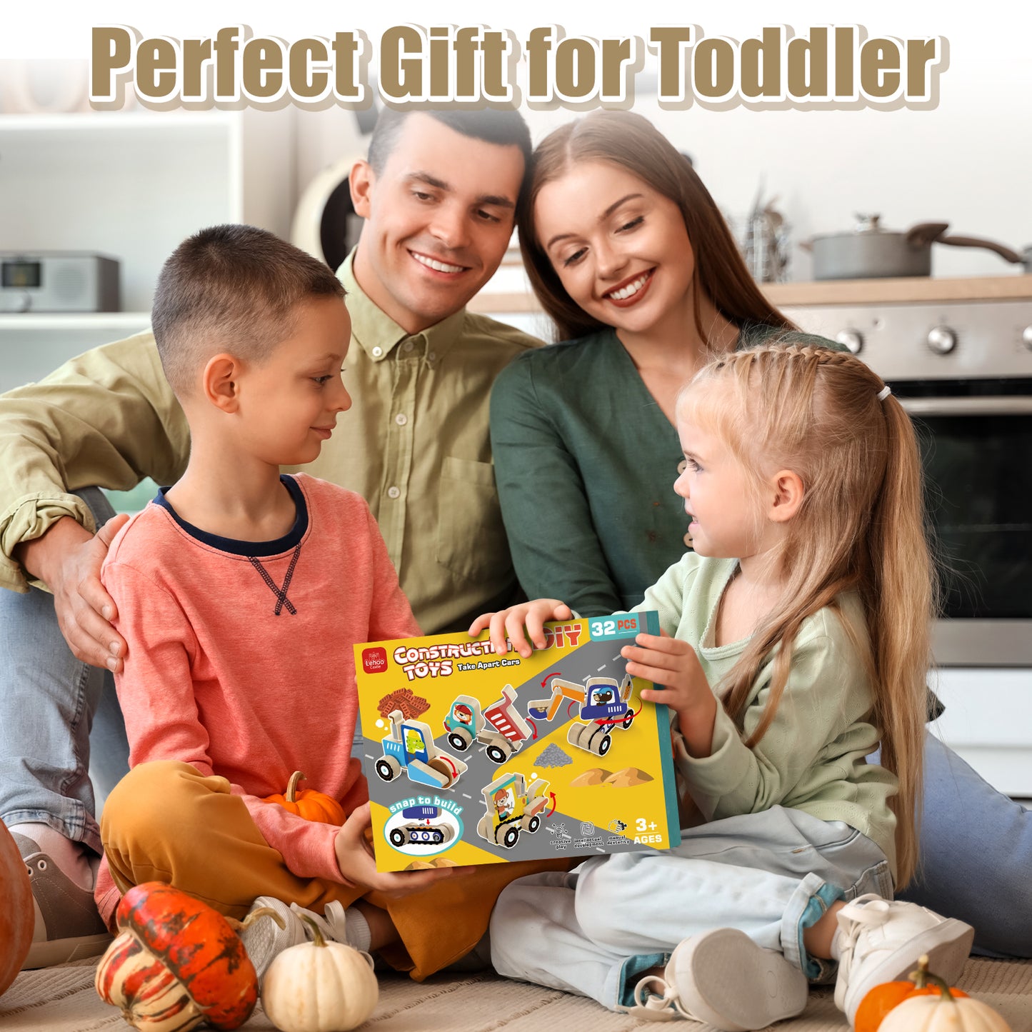 Toys for Boys 2 to 4 Years Old, Construction Vehicle Take Apart Toys Cars For Toddlers, Construction Toys for Boys 3 6 Years, Wooden Cars Toys, Learning Educational Toys for Kids Birthday Gifts