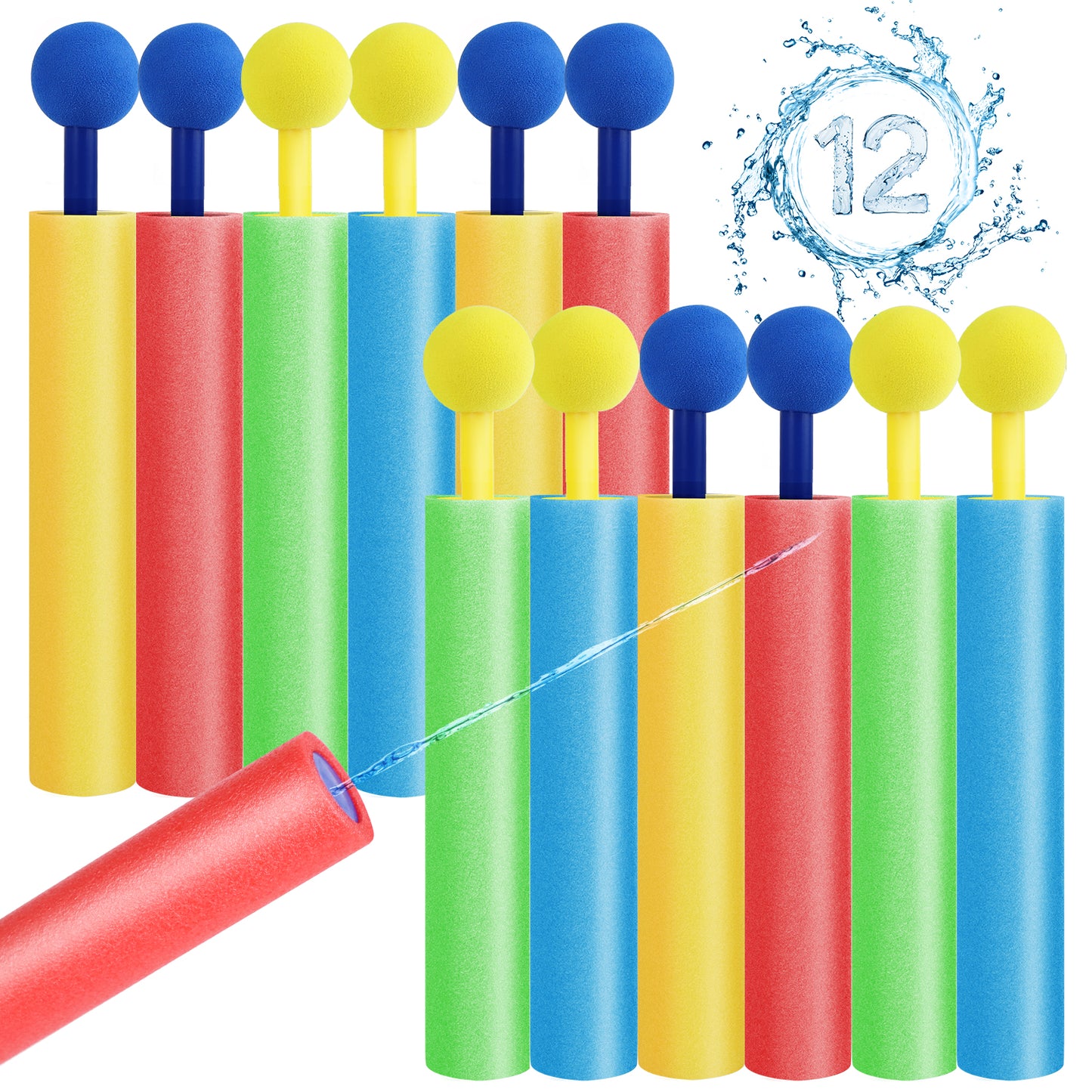 Water Blaster for Kids Outdoor Water Toys Pool Toys Water Squirter for Summer Swimming Beach 12pcs