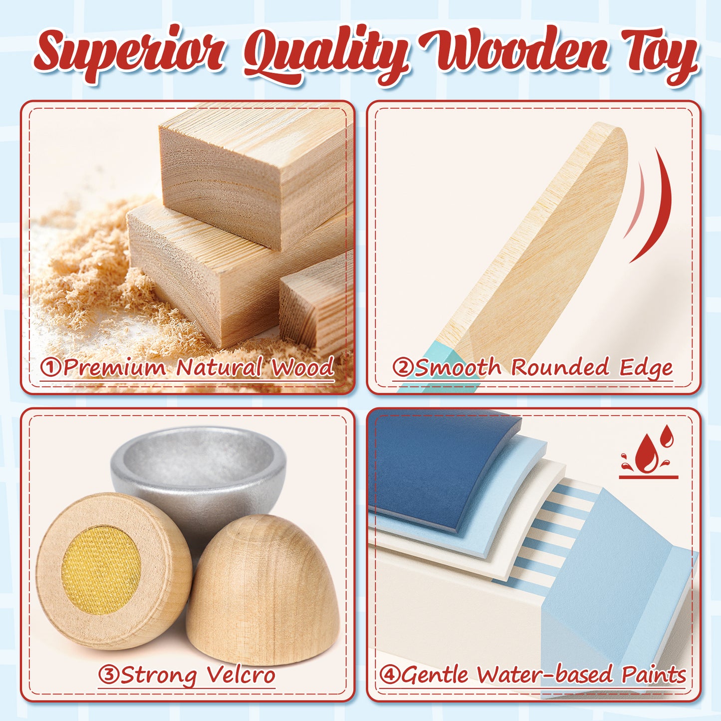 Play Food Sets, Wooden Play Food Set for Kids Kitchen Play Kitchen Accessories Kids Cutting Pretend Play Fake Food Toys for 3 4 5 6 7 Years Girls Boys Toddlers Toys