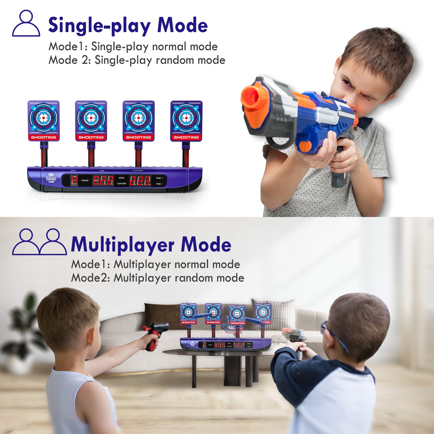 Electronic Shooting Targets for Kids, Target Scoring Shooting Target for Nerf Boys, Auto Reset