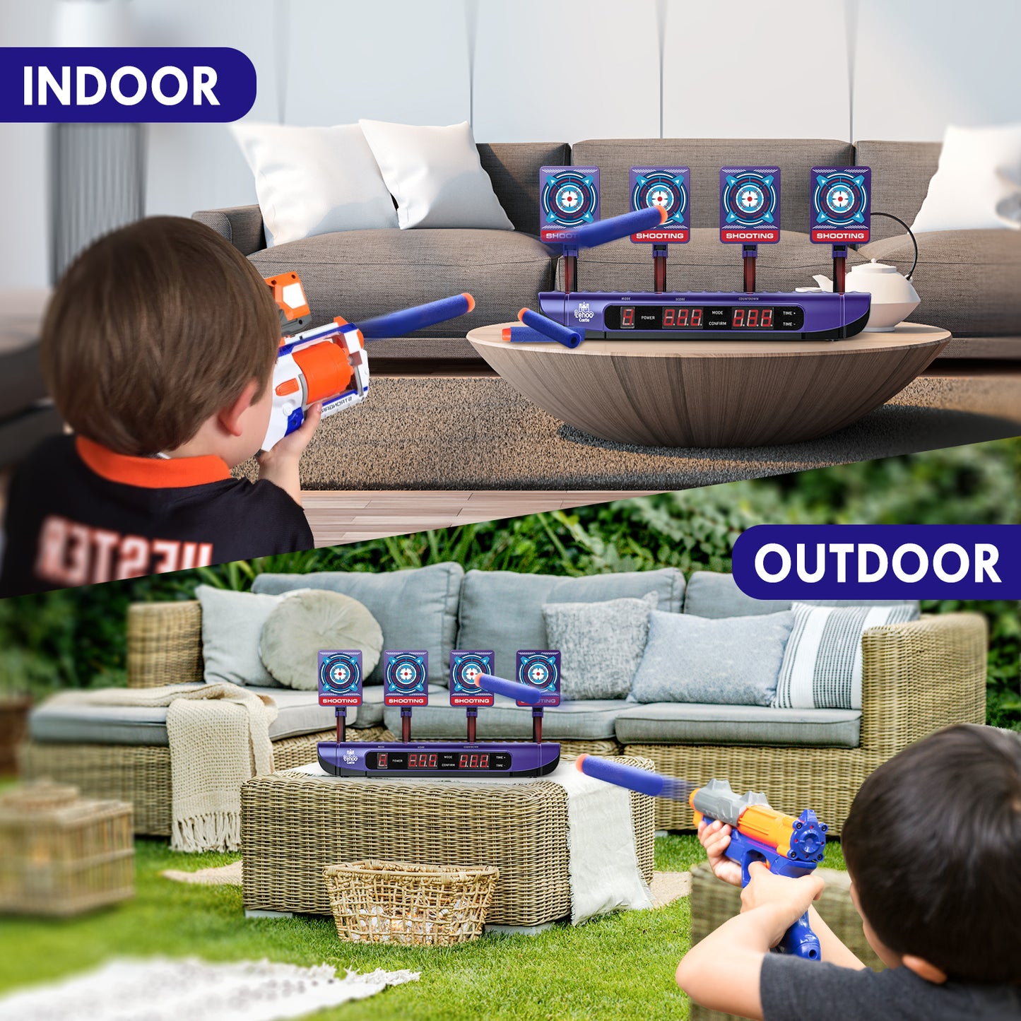 Electronic Shooting Targets for Kids, Target Scoring Shooting Target for Nerf Boys, Auto Reset