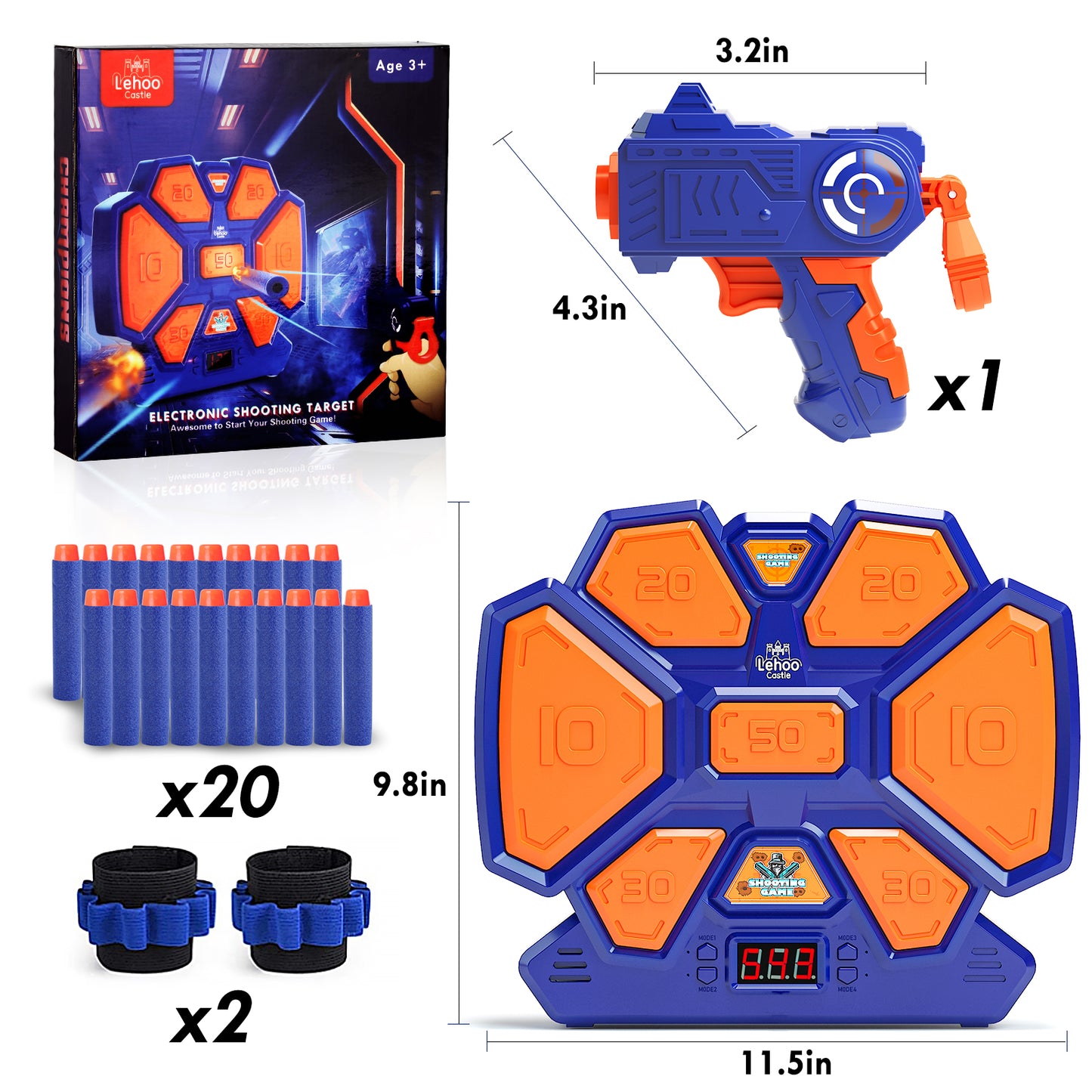 Digital Electronic Scoring Shooting Target for Nerf, Target Shooting Games, Boy Toys, Auto Reset
