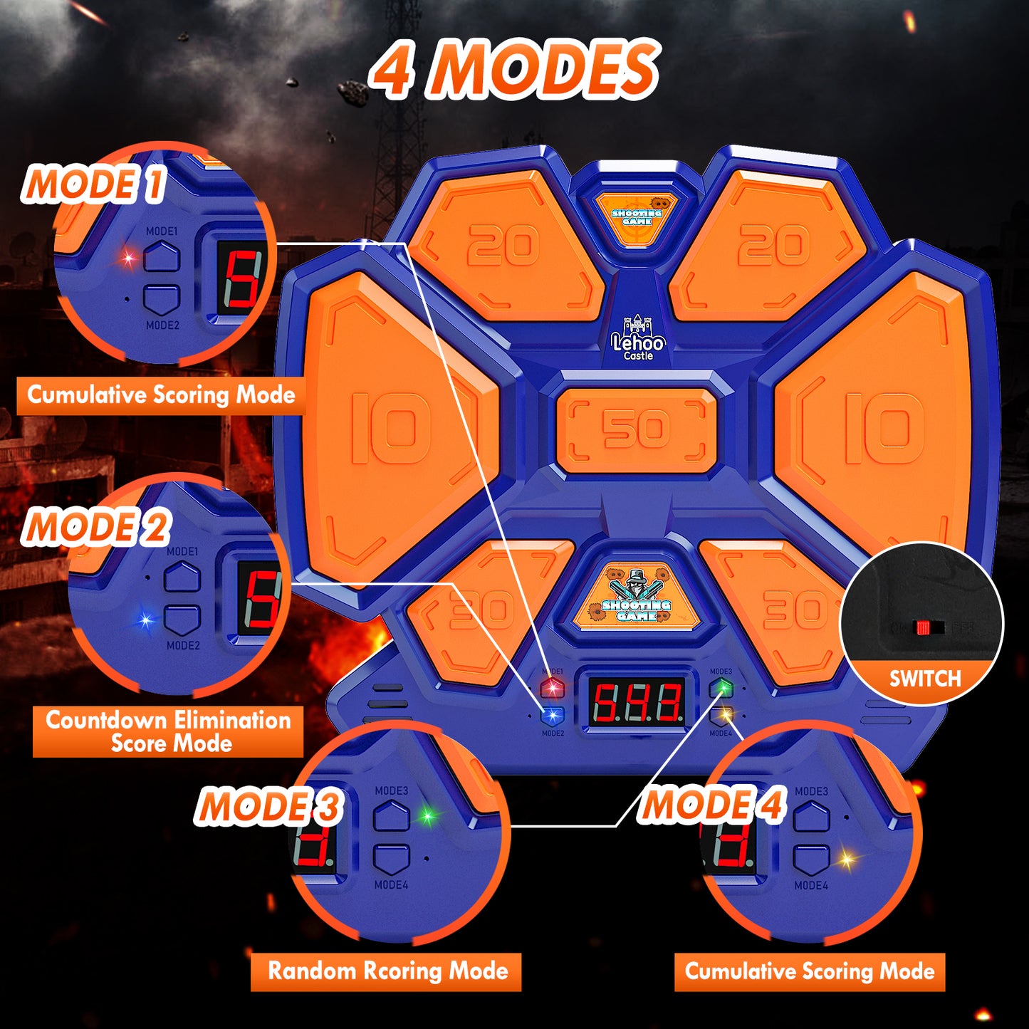 Digital Electronic Scoring Shooting Target for Nerf, Target Shooting Games, Boy Toys, Auto Reset