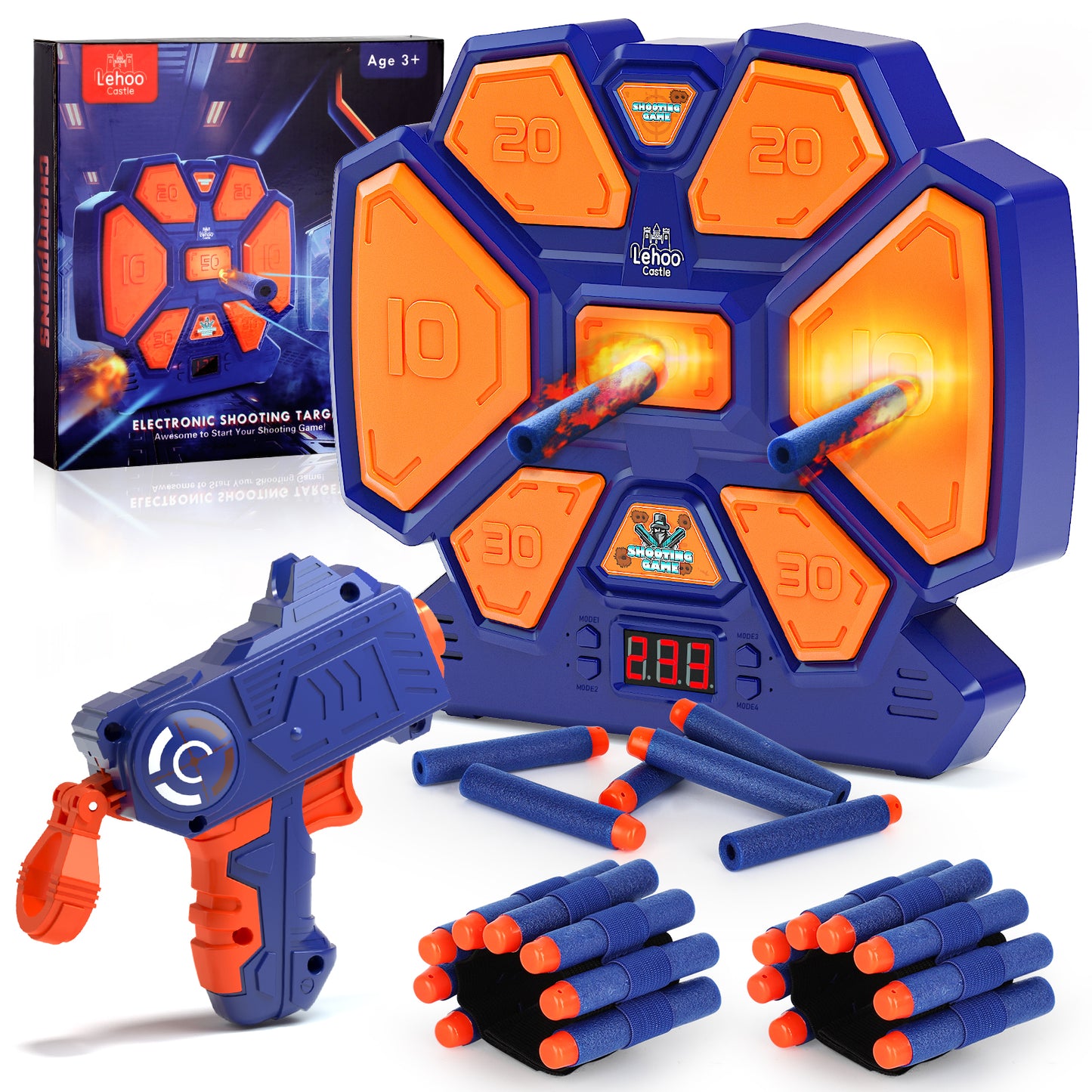 Digital Electronic Scoring Shooting Target for Nerf, Target Shooting Games, Boy Toys, Auto Reset