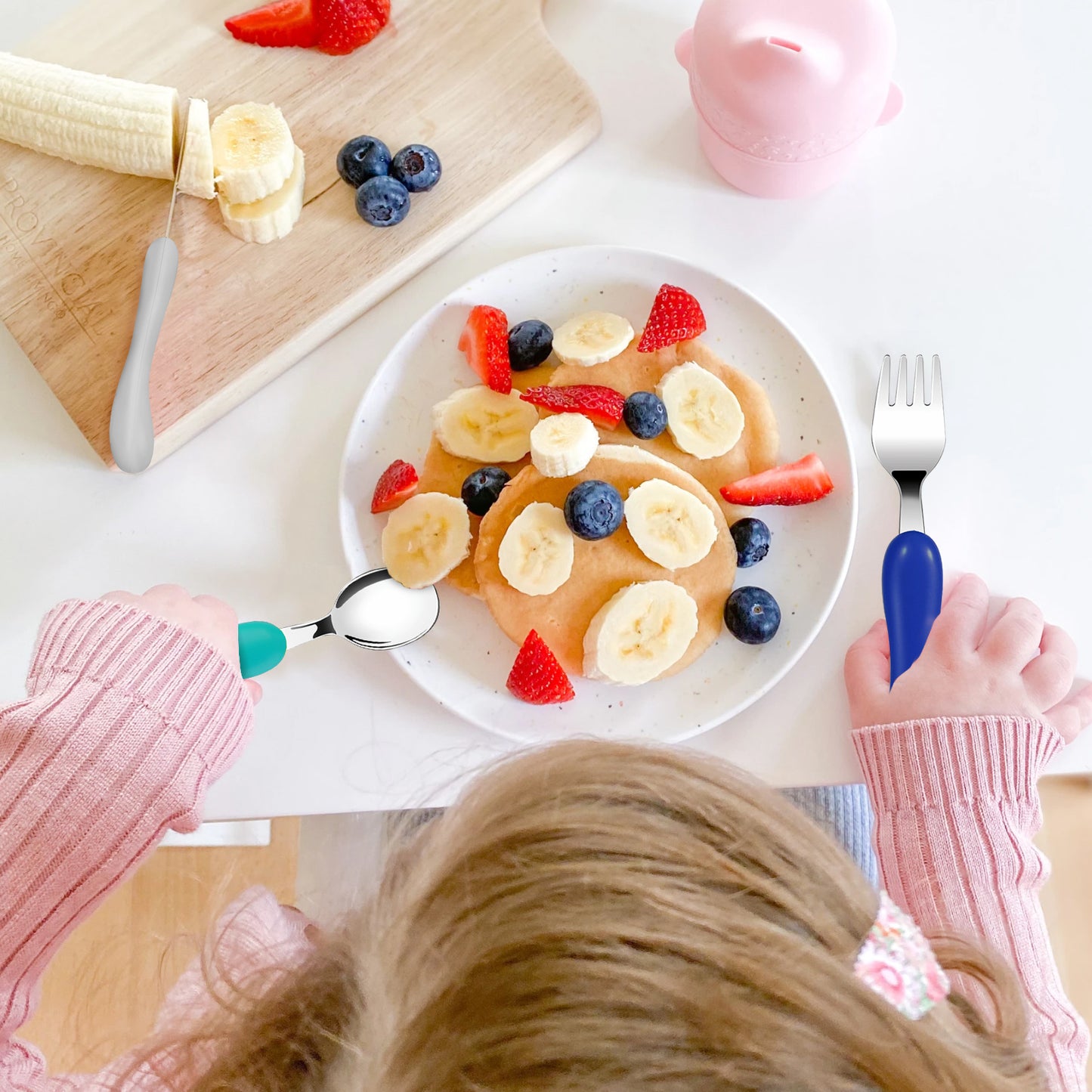 Toddler Utensils Kids Silverware, 6PCS Stainless Steel Toddler Spoons Forks Set, Kids Flatware Set, Children Cutlery Set Boys Utensils for Toddlers 2-5 Years Old (Submarine)