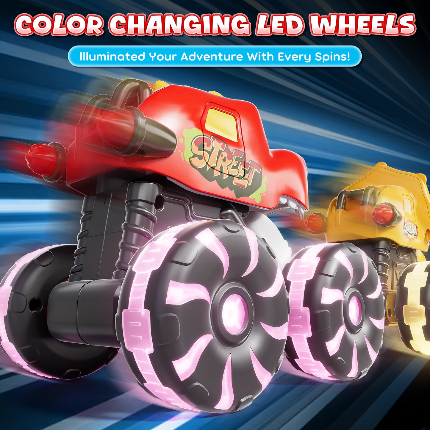 Toys for 1 2 3 Year Old Boys, Monster Truck for Toddler, Dinosaur Toy Cars with Cool Lightning Wheels For Toddlers 1-3, Press And Go Toy Cars, Pull Back Cars Baby Toys for 1+ Year Old Birthday Gifts