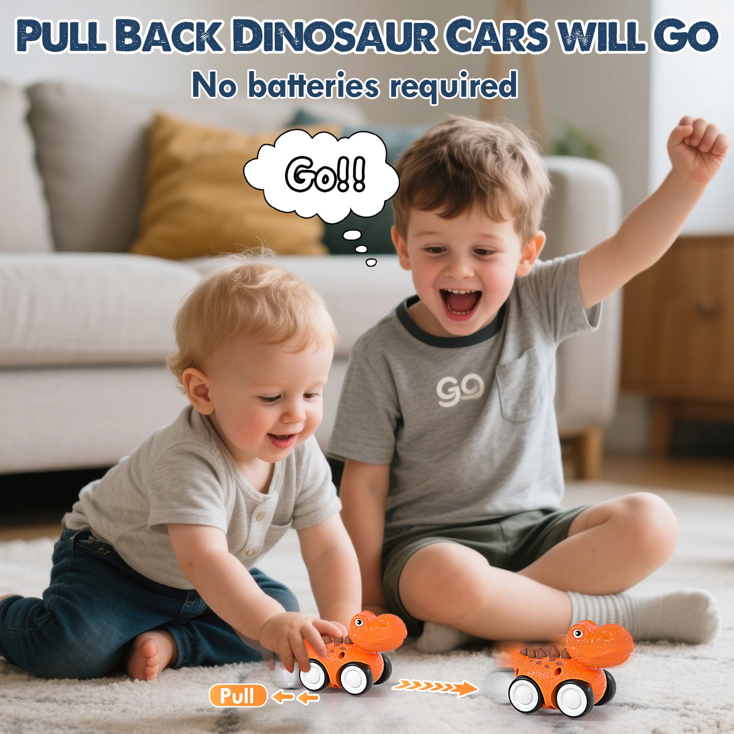 Toddler Toys for Boys 2 3 4 5+ Years Old, Dinosaur Toy Cars with Lights & Sounds, Toy Trucks Car for Boys, Pull Back Cars Baby Toys, 5 in 1 Car Carrier Truck Toy Sets, Best Birthday Christmas Gifts