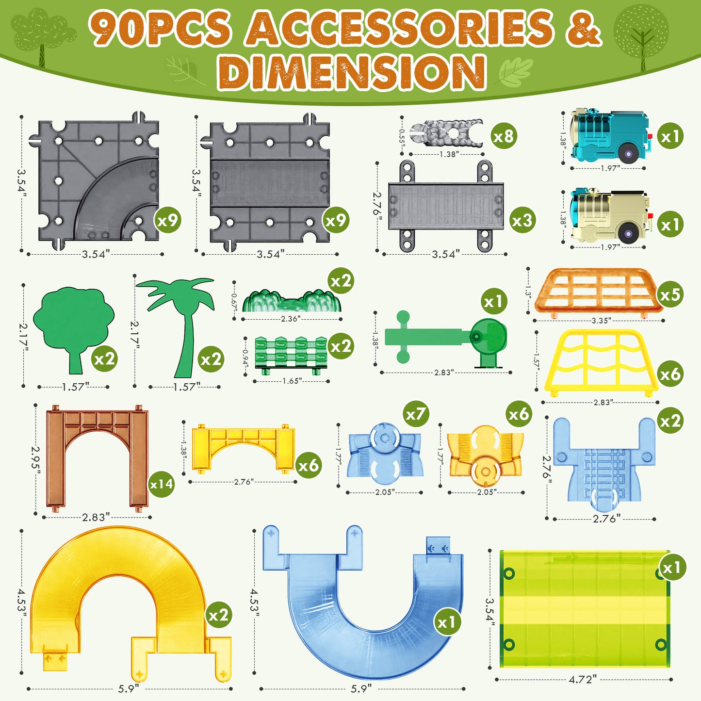 Train Set, 90 PCS Train Toys for 2 Year Old Boys, Toddler Toy Train with Train Tracks, with 2 Battery Powered Mini Train for Kids Ages 3+ Years, Best Birthday Gift for 2 3 4 5+ Years Old Boys Girls