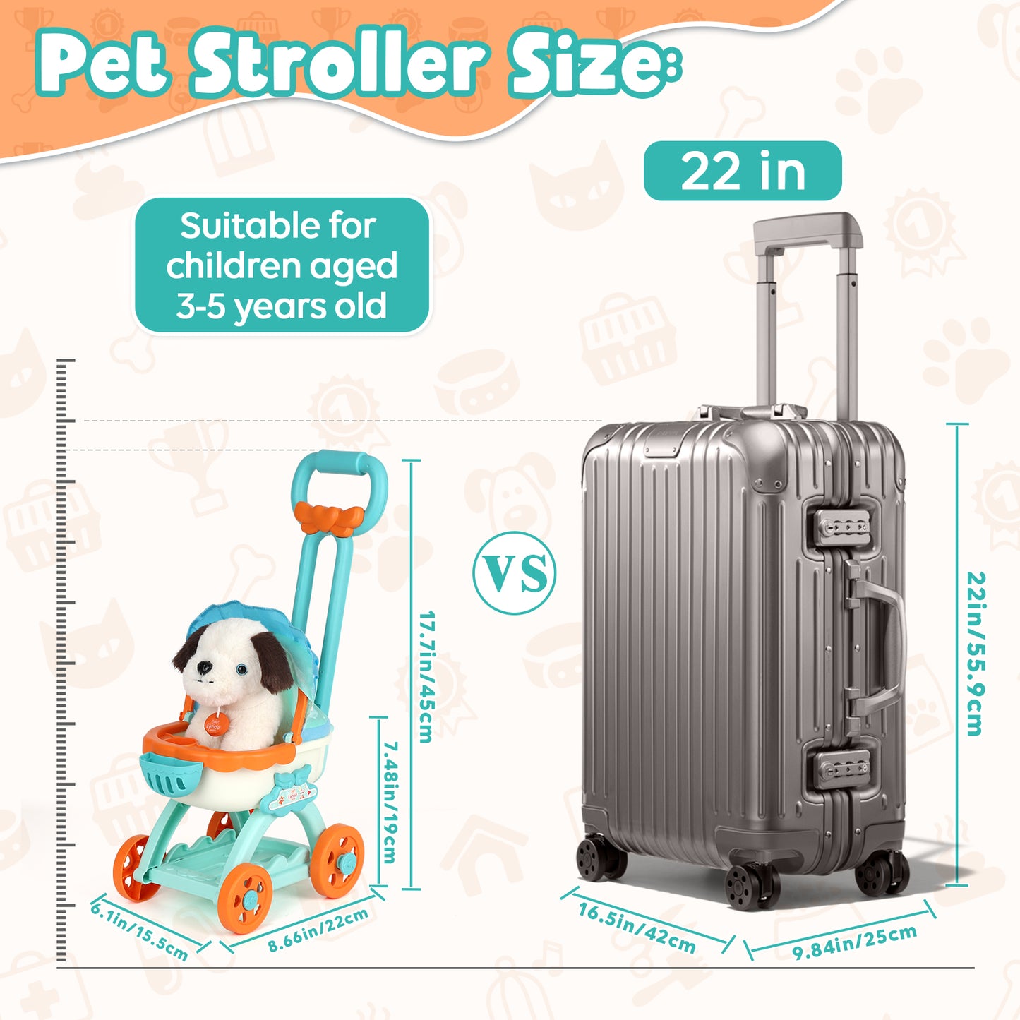 Pets Doctor Kit for Kids, Toddler Toys for 3+ 4 5 6 Year Old Boys Girls, Kids Doctor Play Set, Pretend Play Pet Doctor Set for Kids, Pet Care Role Play Set, Learning Toys for Toddlers Birthday Gift