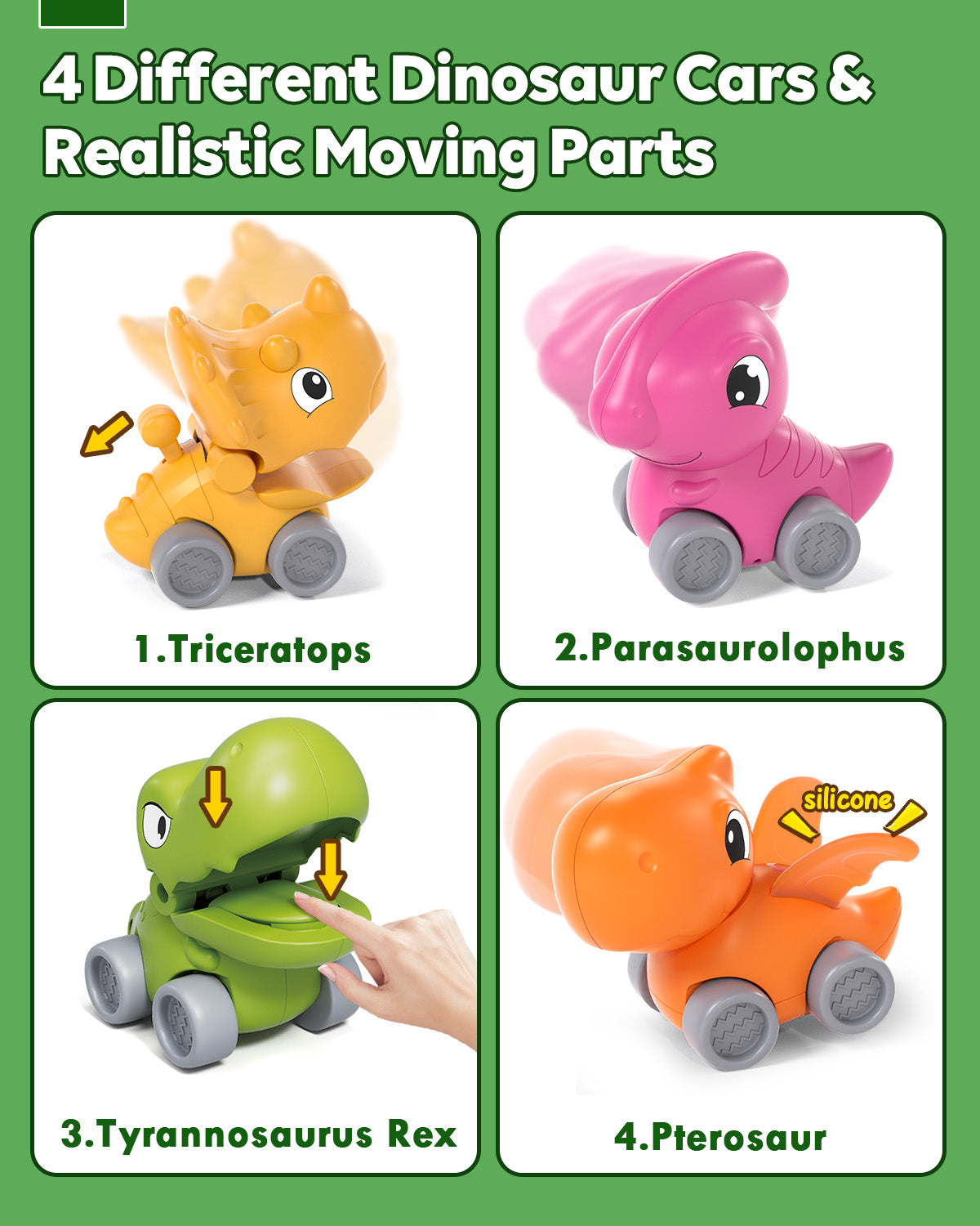 Toys for 1 2 3 Year Old Boy Girl, Toddler Toys, Dinosaur Toy Cars for Toddlers, Push and Go Toy Cars, Truck Trailer Cars Baby Toys, Friction Powered Truck Toy, Trailers Toy with Storage Bag