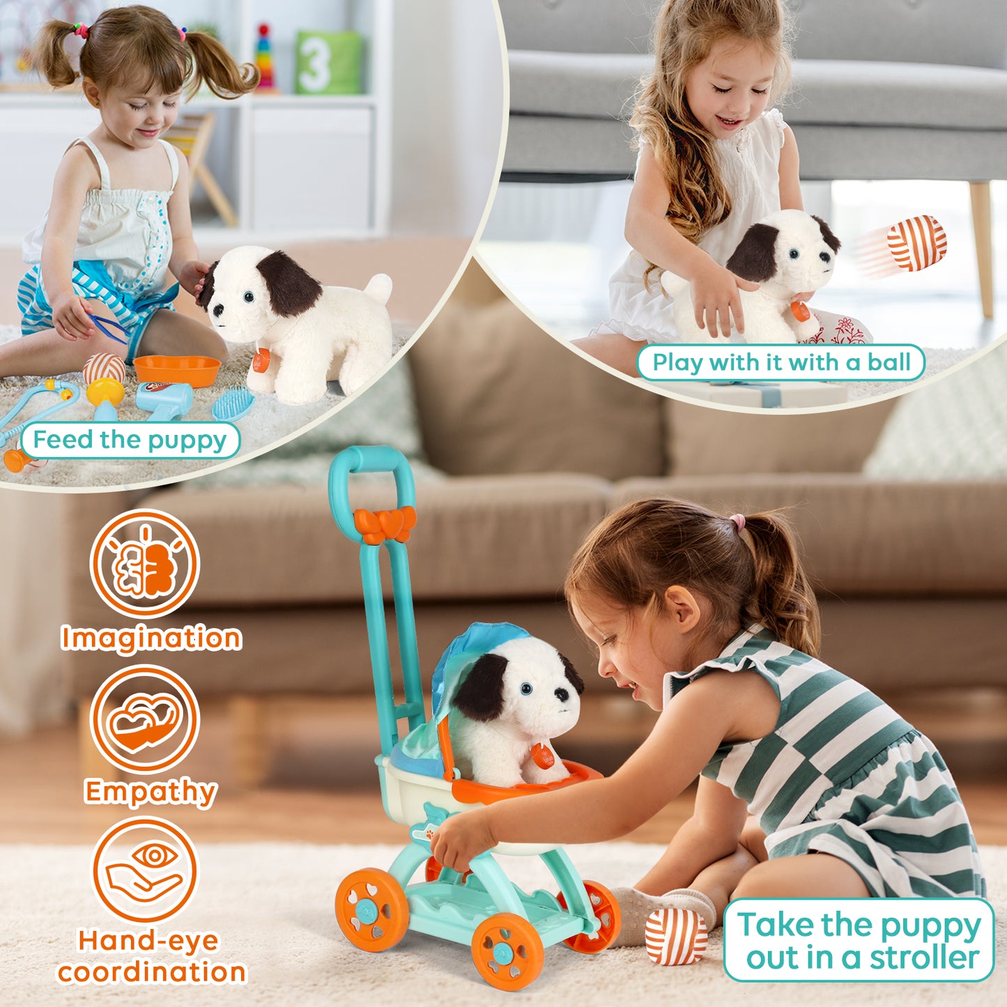 Pets Doctor Kit for Kids, Toddler Toys for 3+ 4 5 6 Year Old Boys Girls, Kids Doctor Play Set, Pretend Play Pet Doctor Set for Kids, Pet Care Role Play Set, Learning Toys for Toddlers Birthday Gift