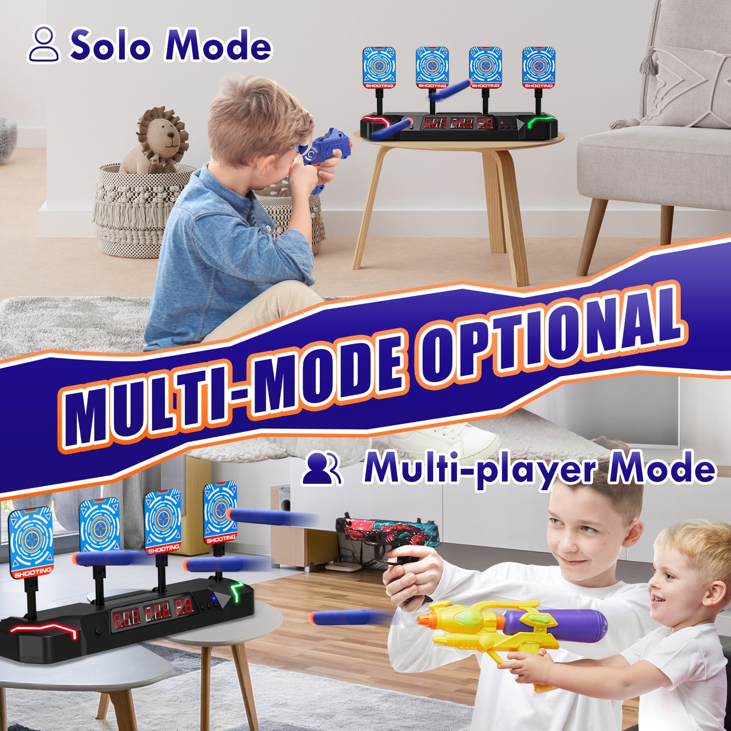 Kids Digital Electronic Shooting Targets for Nerf, Shooting Target 3 Modes, Boy Toys, Auto Reset