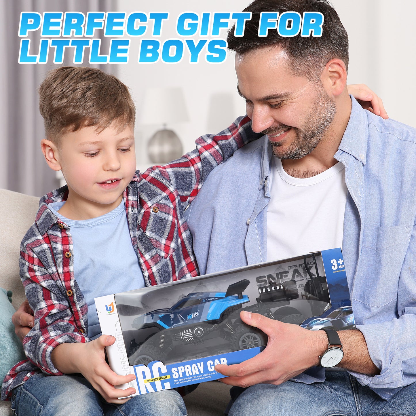 Remote Control Cars, 1:16 6WD RC Trucks, Remote Control Monster Truck with Light & Smoke, Rechargeable RC Car for Kids, Boy Toys for Age 3 5 6, Best Gift for Toddler Boys