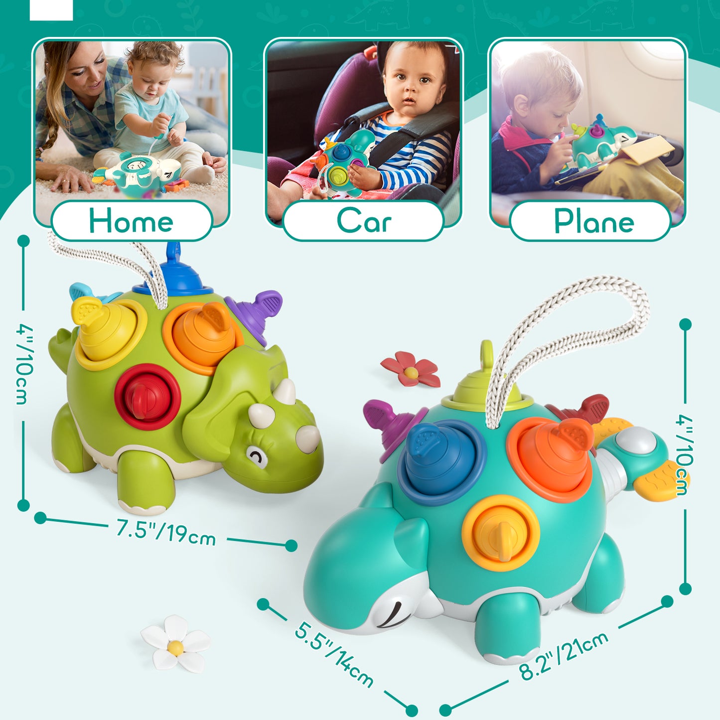 Montessori Sensory Toys One Year Old Boy Birthday Gift, Toys for 1 Year Old - Educational Infrant Developmental Baby Toys, Sensory Pop Pull String Fidget Toy