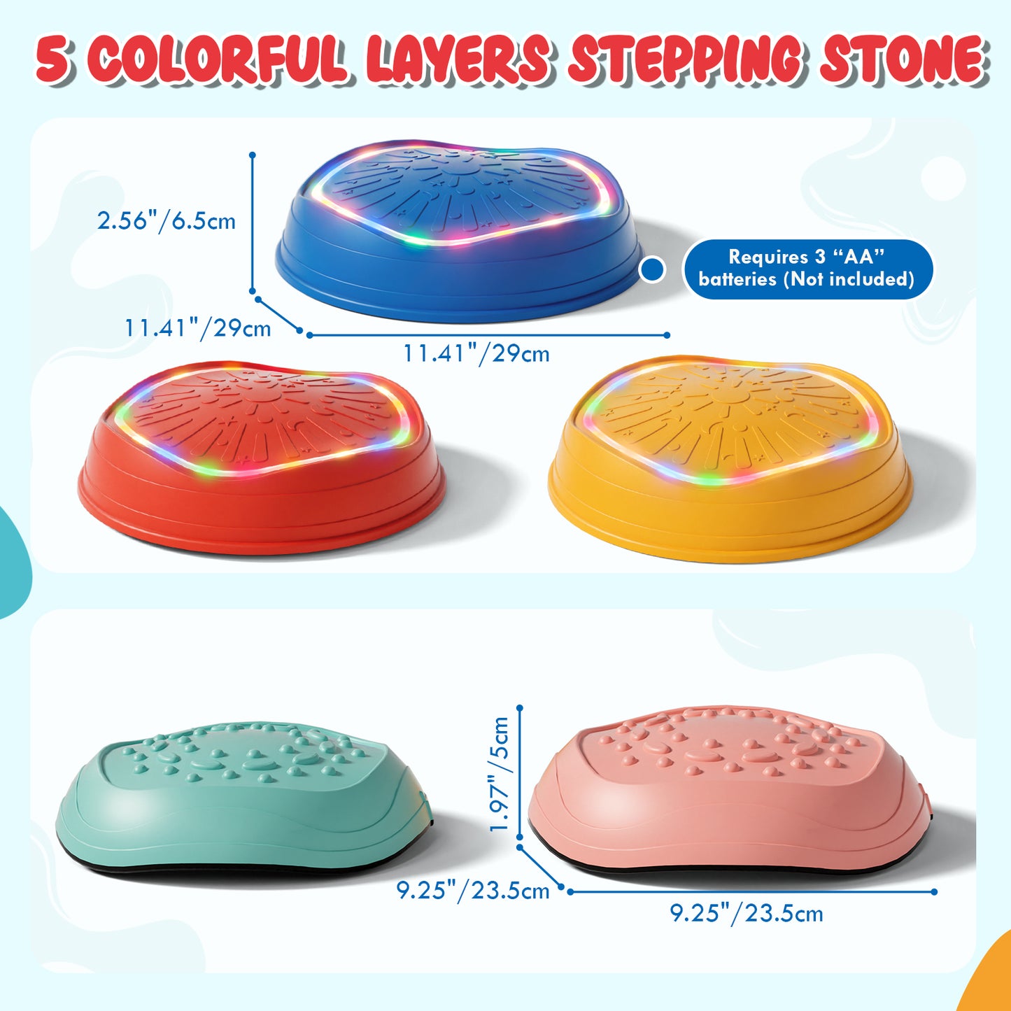 Stepping Stones for Kids, Upgraded Support Bones Toddler Stepping Stones, Crab Shape, 5 Pcs Non-Slip Balance Stepping Stones, Up to 220 lbs, Coordination Skills Sensory Toys for Ages 2 3 4 5 6+