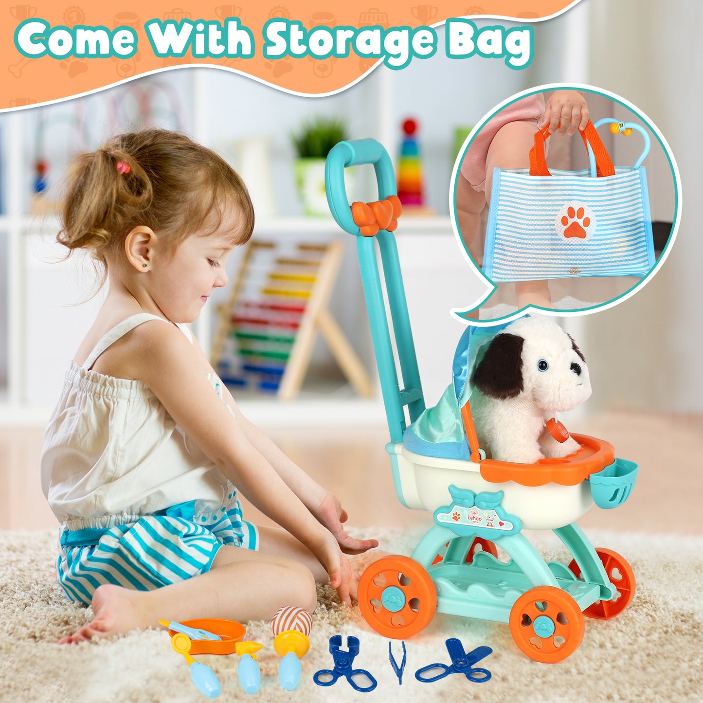 Pets Doctor Kit for Kids, Toddler Toys for 3+ 4 5 6 Year Old Boys Girls, Kids Doctor Play Set, Pretend Play Pet Doctor Set for Kids, Pet Care Role Play Set, Learning Toys for Toddlers Birthday Gift