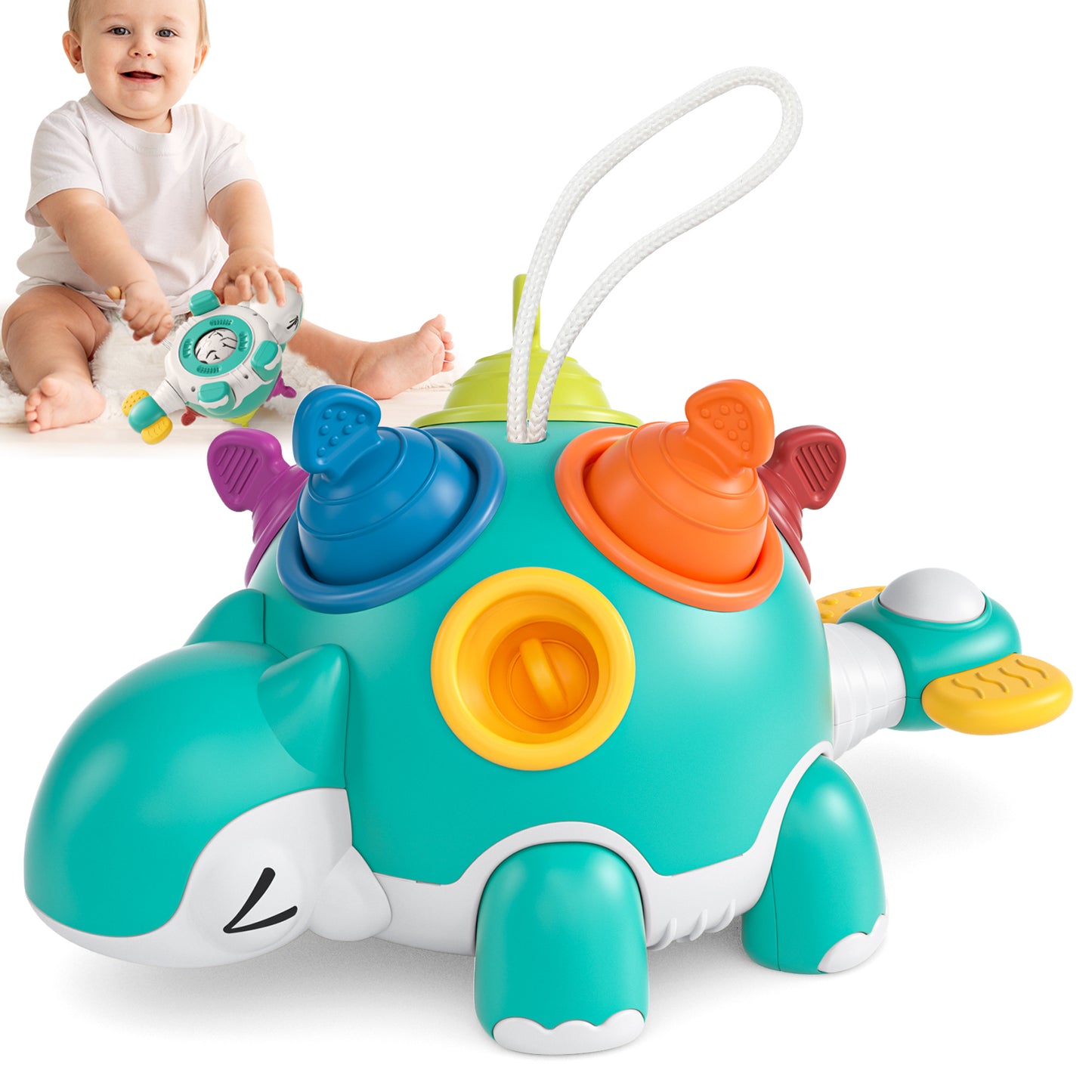 Montessori Sensory Toys One Year Old Boy Birthday Gift, Toys for 1 Year Old - Educational Infrant Developmental Baby Toys, Sensory Pop Pull String Fidget Toy