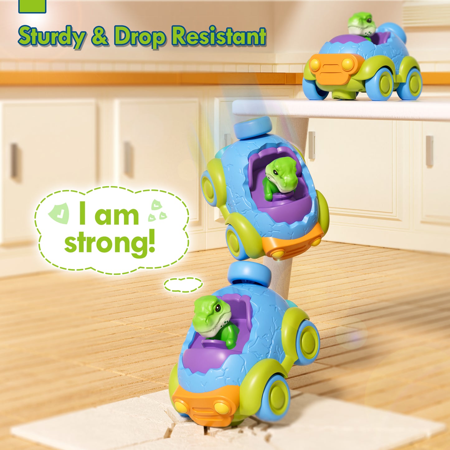 Remote Control Car for Toddlers, Rechargeable RC Cars for Toddler Toys 2-3, Dinosaur Toys for Ages 2-4 with Lights & Music, 2 3 4 Year Old Boy Toys