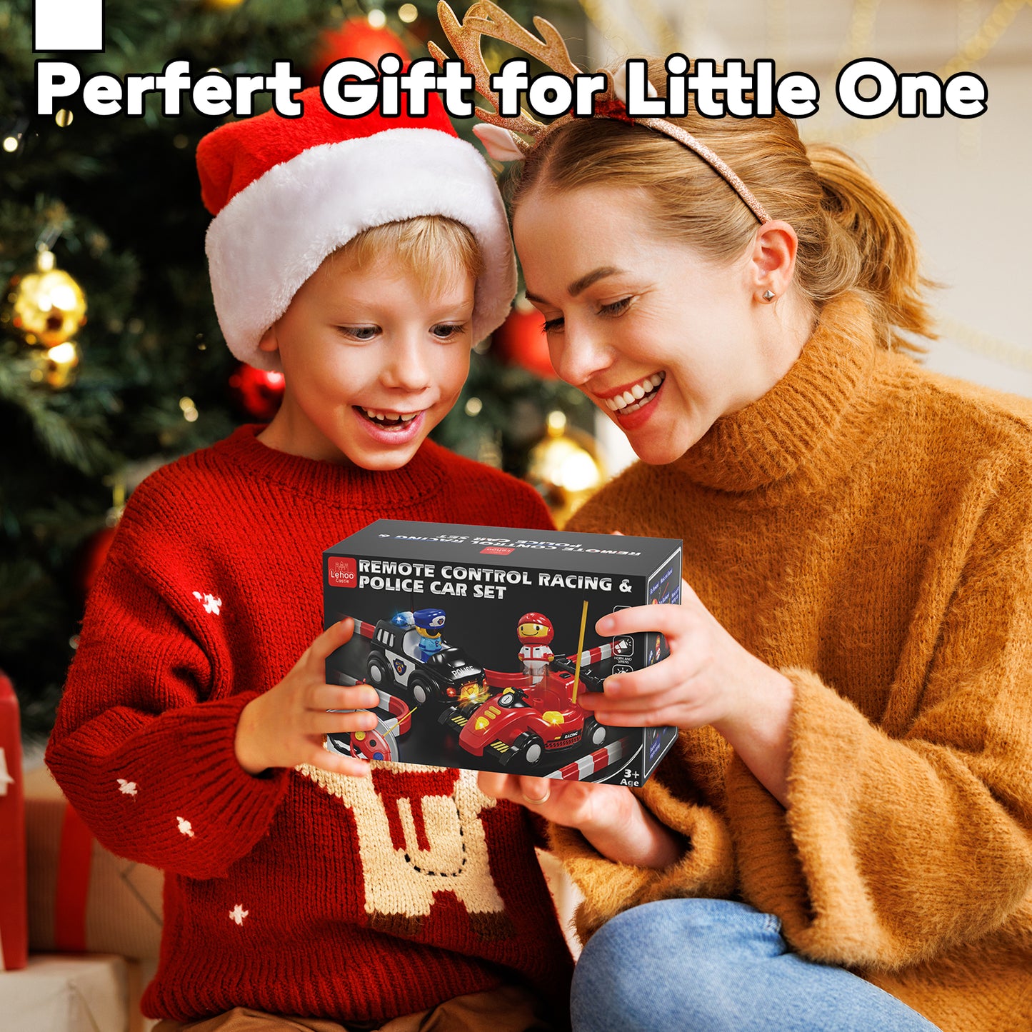 2 Pack Remote Control Cars for Toddlers Remote Control Toys, RC Race Car & Police Car for Kids with Light & Music, Ejector Battle Cars, RC Car Toys, Boy Toys, Gifts for Ages 3-5 Toddler Boys Girls