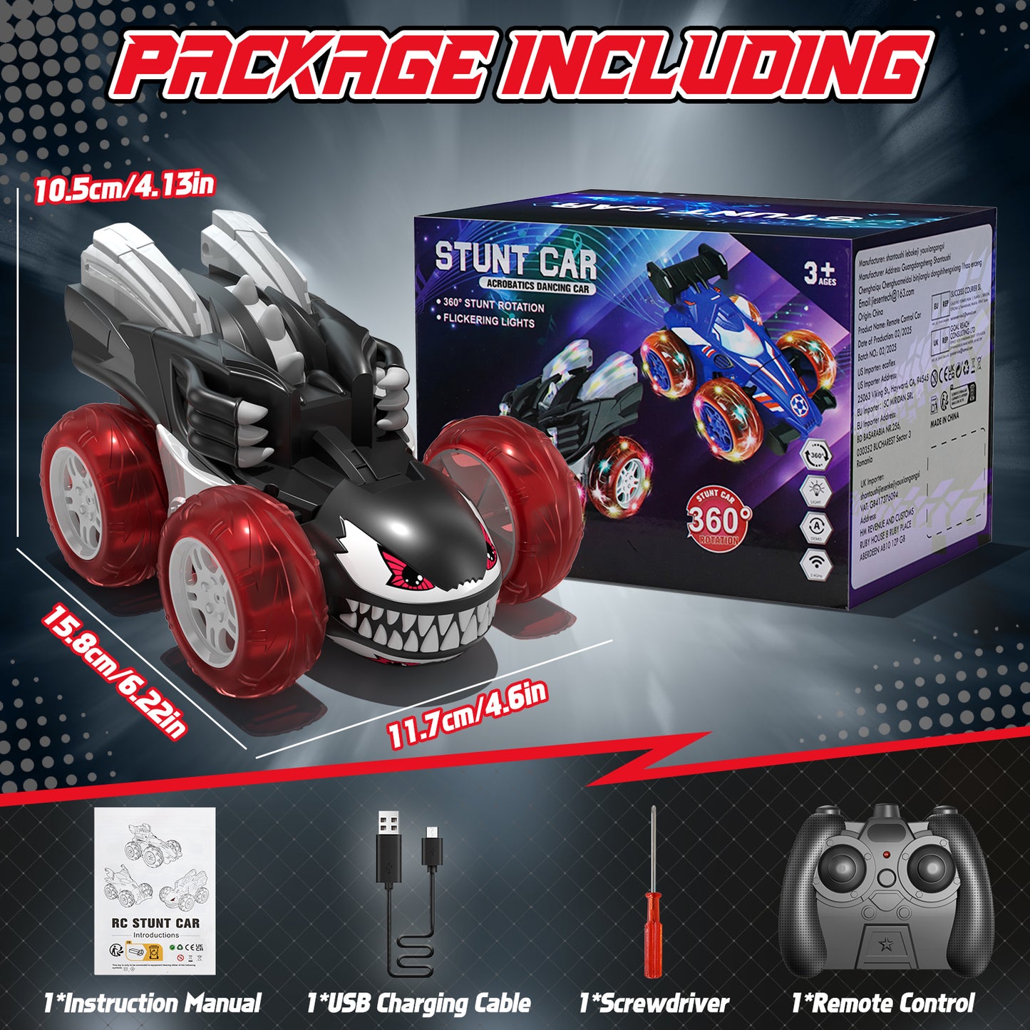 Remote Control Cars, RC Cars Toys for Boys 3 4 5 6 7 8 9 10 Year Old Girls Boys, 2.4Ghz Fast Stunt with Cool Lights for Boys Kids Age 5-7 Outdoor Toys Birthday Christmas Gifts