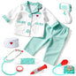 Doctor Costume for Kids Doctor Coat, Doctor Dress Up and Play Set 8 PCS with Real Stethoscope, Lab Coat Career Day Costume Kit for Toddlers Boys Girls 3-12 - Green