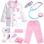 Doctor Costume for Kids Scrubs Real Stethoscope Lab Coat Career Day Costume For Kids Girls 3-12 - Pink