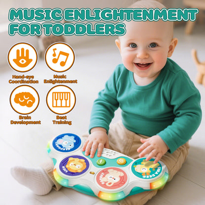 Kids Drum Set for Toddlers 1-3, Drum Set Toys for 1 2 3 Year Old Musical Toys, Animal Montessori Toys for 1 Year Old, Learning Educational Developmental Baby Toys 12-18 Mouth