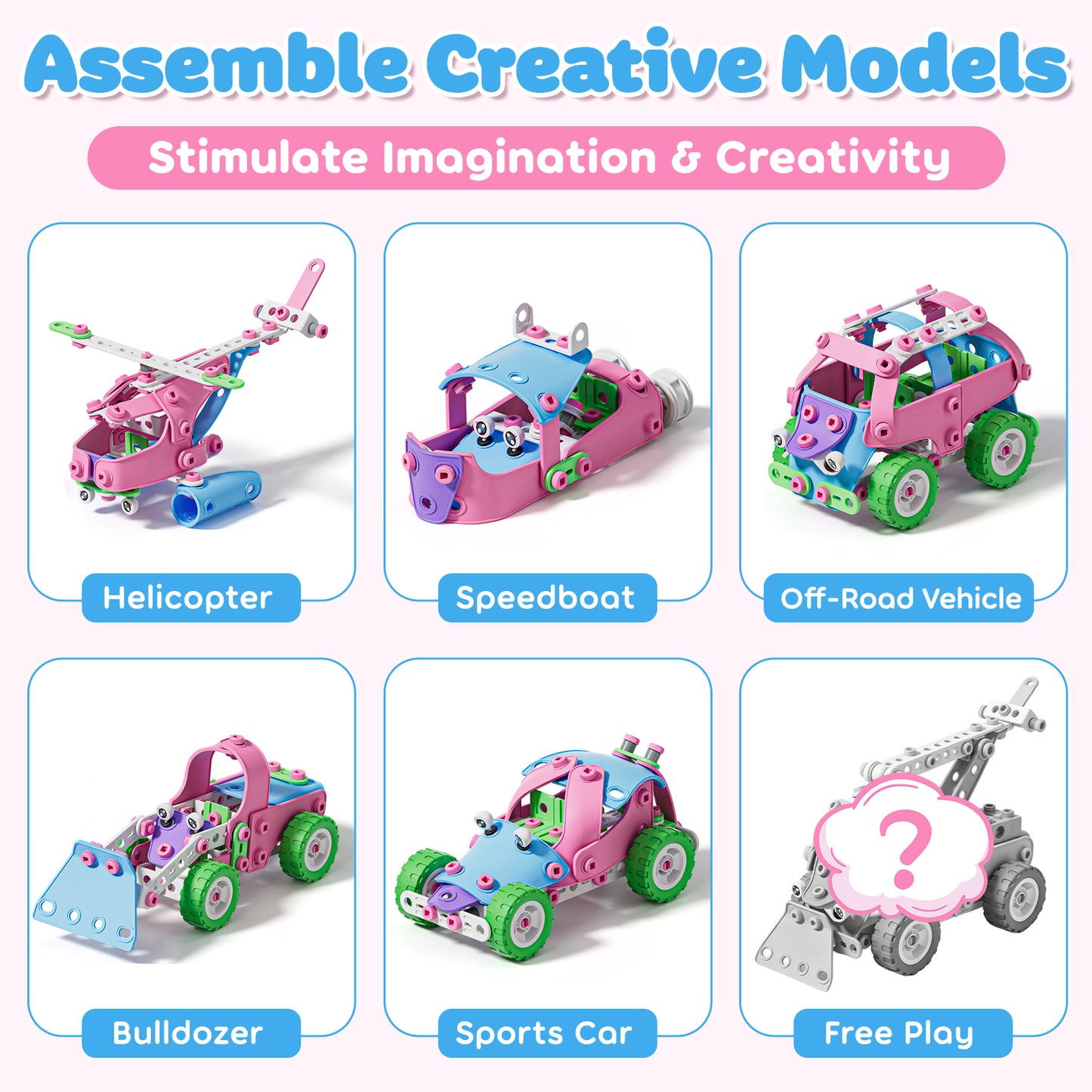 Building Toys for Boys Girls 3 4 5 6+ Years, STEM Building Toys Blocks Kit Activities for Toddlers, Engineering Creative Games, Construction Toys, Preschool Educational Toys, Ideal Birthday Gift