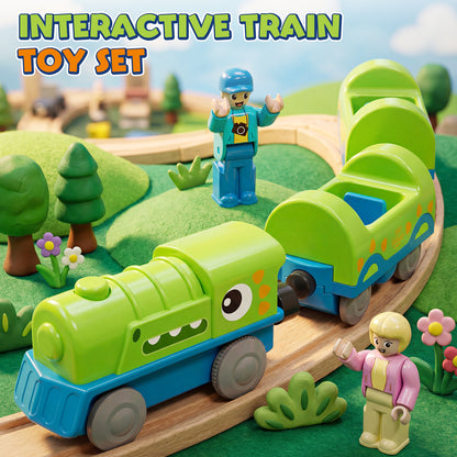 Train Set for Kids, Train Toys for Toddlers 2 3 4 5+ Years Old, Dinosaur Toy Trains, Great Gift for Boys Girls - Compatible with Other Brands Train Tracks