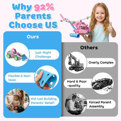 Building Toys for Boys Girls 3 4 5 6+ Years, STEM Building Toys Blocks Kit Activities for Toddlers, Engineering Creative Games, Construction Toys, Preschool Educational Toys, Ideal Birthday Gift