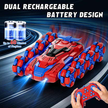Remote Control Cars, 8WD RC Car Toys for 8-12 Year Old, Boys Toy Car, 2.4Ghz Fast Stunt, Transform Drift Stunt Cars with Lights & Spray, Outdoor Toys, Perfect Birthday Christmas Gift