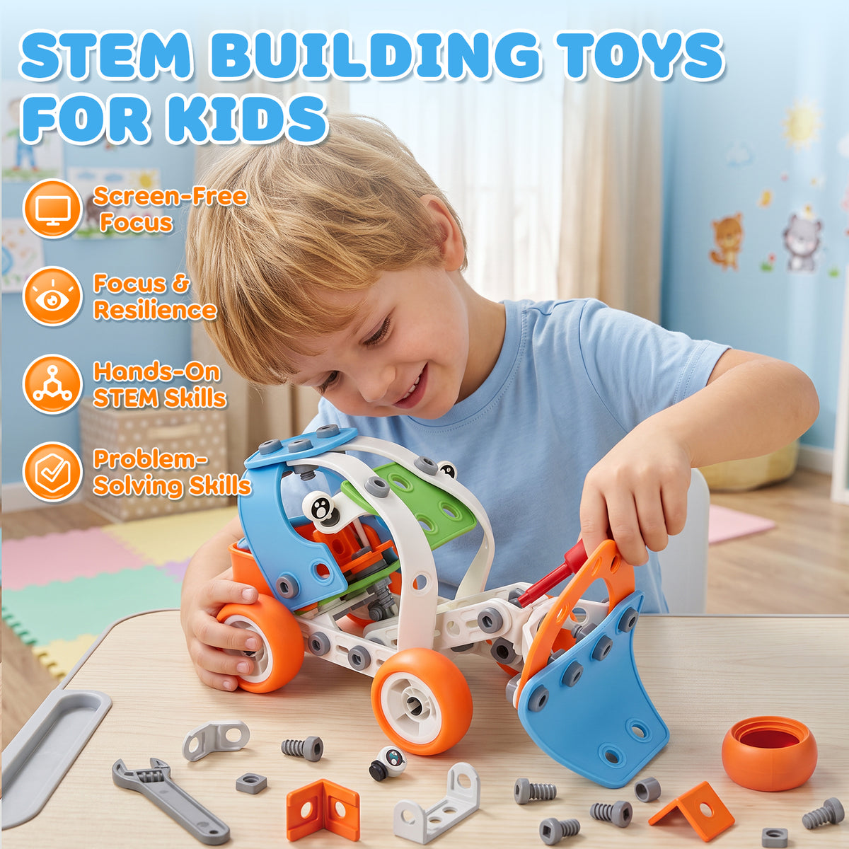 Building Toys for Boys 5 6 7 8 9+ Years, STEM Building Toys Blocks Kit Activities for Toddlers, Engineering Creative Games, Construction Toys, Preschool Educational Toys, Ideal Birthday Gift for Kids