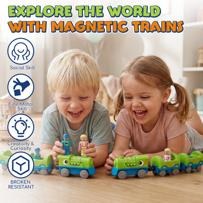 Train Set for Kids, Train Toys for Toddlers 2 3 4 5+ Years Old, Dinosaur Toy Trains, Great Gift for Boys Girls - Compatible with Other Brands Train Tracks