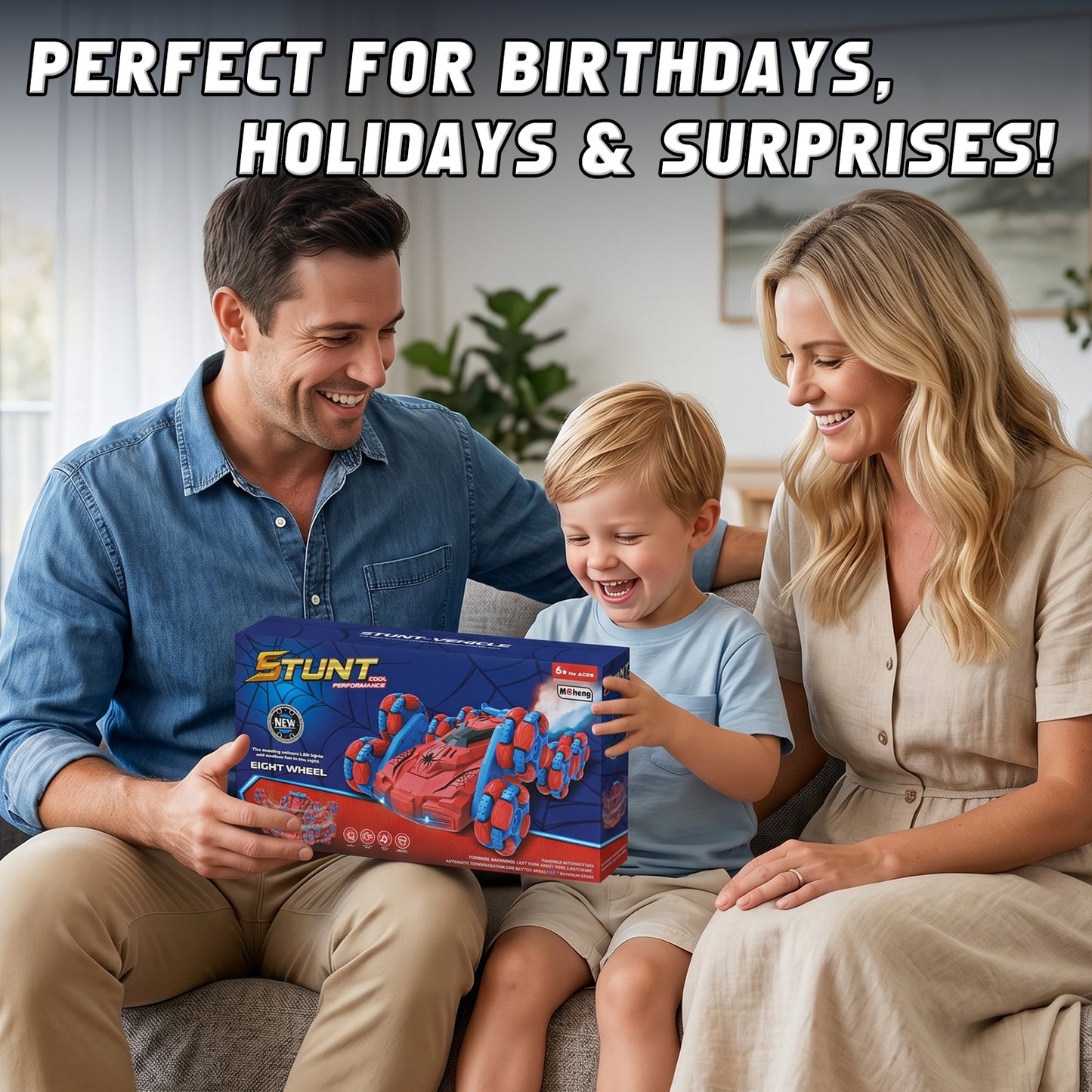Remote Control Cars, 8WD RC Car Toys for 8-12 Year Old, Boys Toy Car, 2.4Ghz Fast Stunt, Transform Drift Stunt Cars with Lights & Spray, Outdoor Toys, Perfect Birthday Christmas Gift