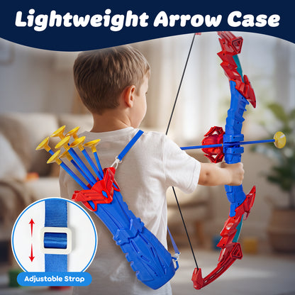 Bow and Arrow Set for Kids, LED Light Up Archery Toy Set with 10 Suction Cup Arrows, Target & Quiver, Indoor and Outdoor Toys for Kids, Best Gift for Boys Girls Ages 5-12, Spider