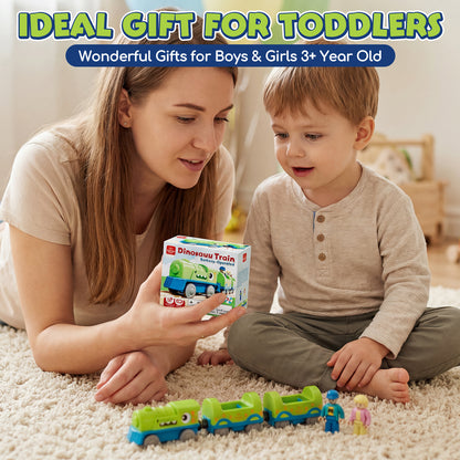 Train Set for Kids, Train Toys for Toddlers 2 3 4 5+ Years Old, Dinosaur Toy Trains, Great Gift for Boys Girls - Compatible with Other Brands Train Tracks
