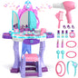 Kids Vanity Sets for Girls, Toddler Vanity Set Makeup Table for Kids, Girls Vanity with Mirror & Lights & Music Sound, Kids Makeup Vanity with Chair & Accessories, Toddler Toys for 2-5 Year Old Girls