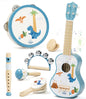 Kid Guitar Set, Musical Instruments for Kids, 7 in 1 Dinosaur Music Toys, Band Sets with Ukulele Flute Tambourine Maracas... Montessori Toys for Kids 2+ Year Old Boy, Education Preschool Toys Gift
