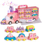 Unicorn Toys Trucks for Toddlers, Toys for 2 Year Old Girls, Toys Cars with Lights & Sounds, Transport Truck with 6 Pull and Go Cars, 7 in 1 Car Carrier Truck Toy Sets, Best Birthday Christmas Gifts