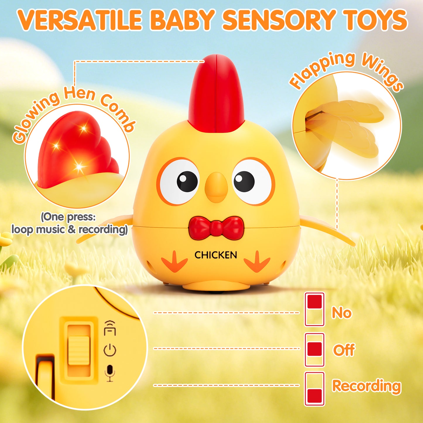 Baby Toys 6-12 Months, Baby Crawling Toys, Tummy Time Toys with Recording Function, Musical Moving Light Up Toys for 0-12 Months Old Boys Girls, Birthday Baby Shower Gifts for 1 Year Old