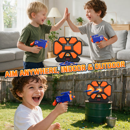 Kid Shooting Targets for Nerf, Digital Electronic Scoring Shooting Target with Auto-Reset, Target Shooting Games, Boy Toys, Best Gift for Toddlers 3+ Years Old - Black