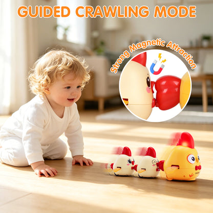 Baby Toys 6-12 Months, Baby Crawling Toys, Tummy Time Toys with Recording Function, Musical Moving Light Up Toys for 0-12 Months Old Boys Girls, Birthday Baby Shower Gifts for 1 Year Old
