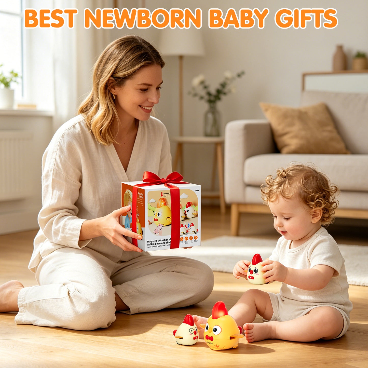 Baby Toys 6-12 Months, Baby Crawling Toys, Tummy Time Toys with Recording Function, Musical Moving Light Up Toys for 0-12 Months Old Boys Girls, Birthday Baby Shower Gifts for 1 Year Old