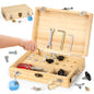 Wooden Montessori Toys for 3 Year Old, Busy Board Toys for 4 5 Year Old, Kid Tool Set for Toddlers, Educational Learning Toys, Screwdriver Board Set with Kinds of Locks & Tools, Gifts for Boys Girls