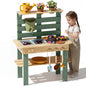 Outdoor Mud Kitchen for Kids, Wooden Play Kitchen with Real Water Play, Cooking Pots, Gardening Tools, Weather-Resistant Design, Storage & Planting Area, Sensory Toy Kitchen for Pretend Play Age 3+