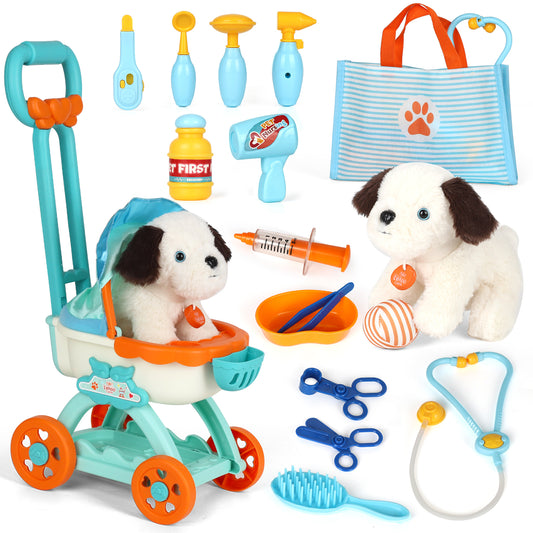 Pets Doctor Kit for Kids, Toddler Toys for 3+ 4 5 6 Year Old Boys Girls, Kids Doctor Play Set, Pretend Play Pet Doctor Set for Kids, Pet Care Role Play Set, Learning Toys for Toddlers Birthday Gift