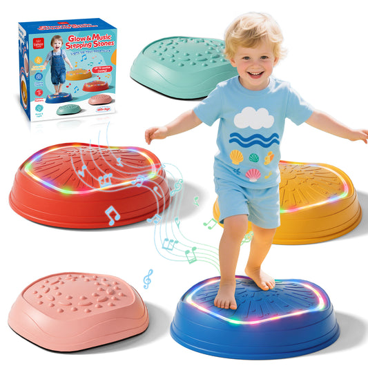 Stepping Stones for Kids, Upgraded Support Bones Toddler Stepping Stones, Crab Shape, 5 Pcs Non-Slip Balance Stepping Stones, Up to 220 lbs, Coordination Skills Sensory Toys for Ages 2 3 4 5 6+