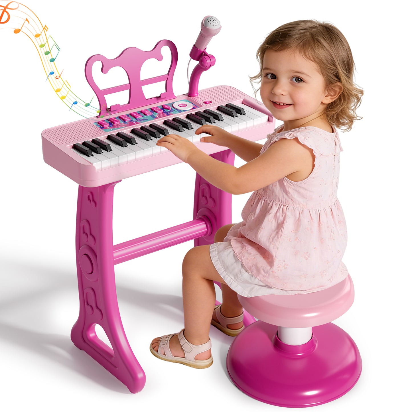 Keyboard Piano for Kids, Music Toys, Kids Piano with Microphone, Toddler Girl Toys, 37 Keys Musical Instruments for Toddlers, Birthday Gifts for 3 4 5 Year Old Girls